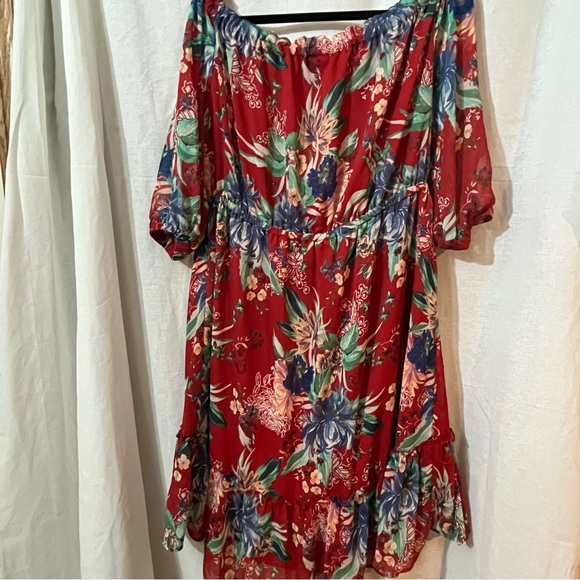 Ava & Liv Floral Off Shoulder Dress Size 1X - Picture 8 of 10